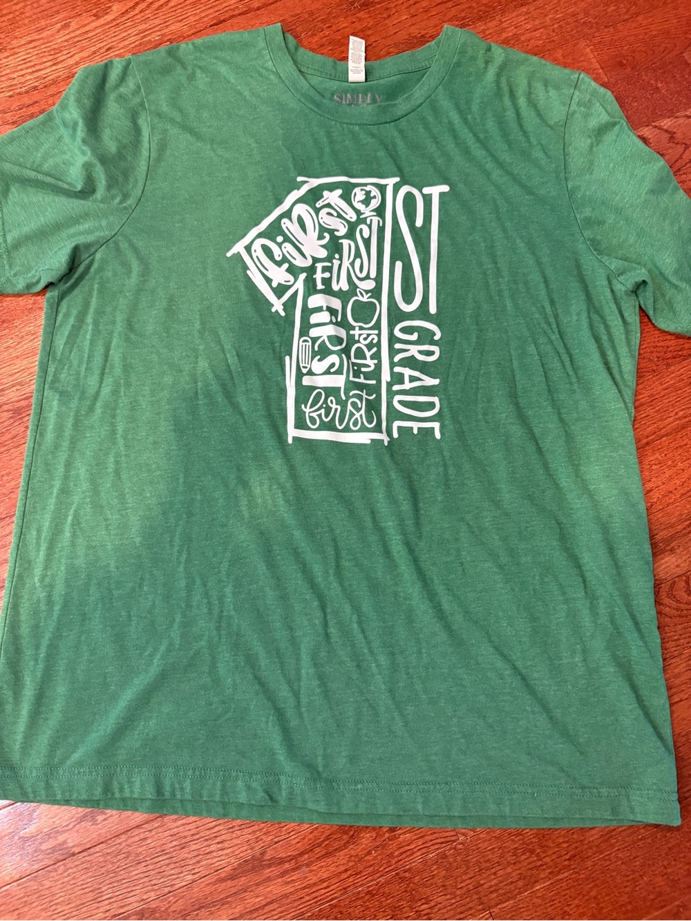 Bella Canvas Green Graphic Tee with White Print